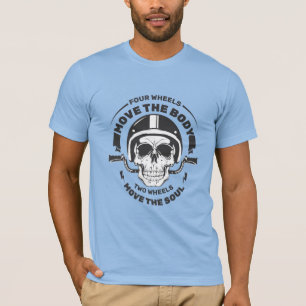 Zwei Räder bewegen die Seele Biker-Schädel T-Shirt