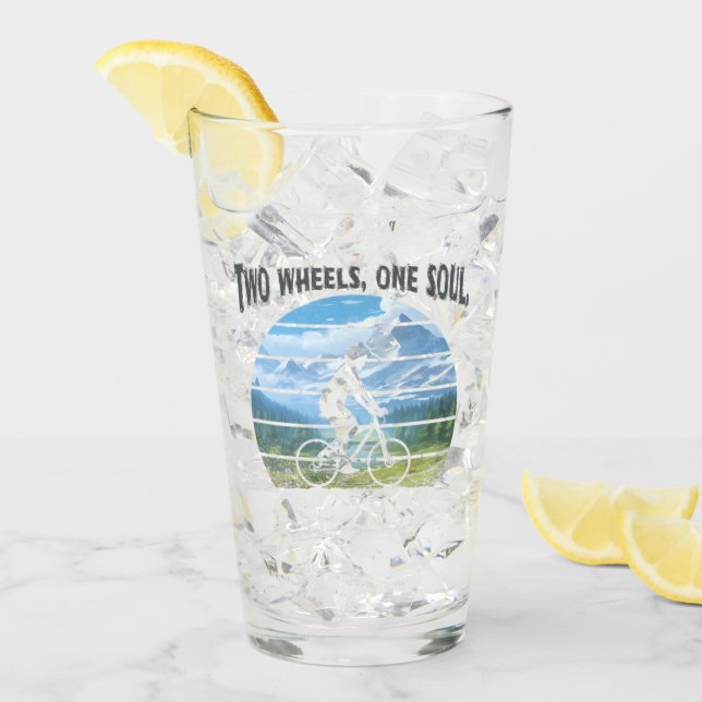 Zwei Räder, ein Soul. Radsport Glas (Vorderseite Ice)