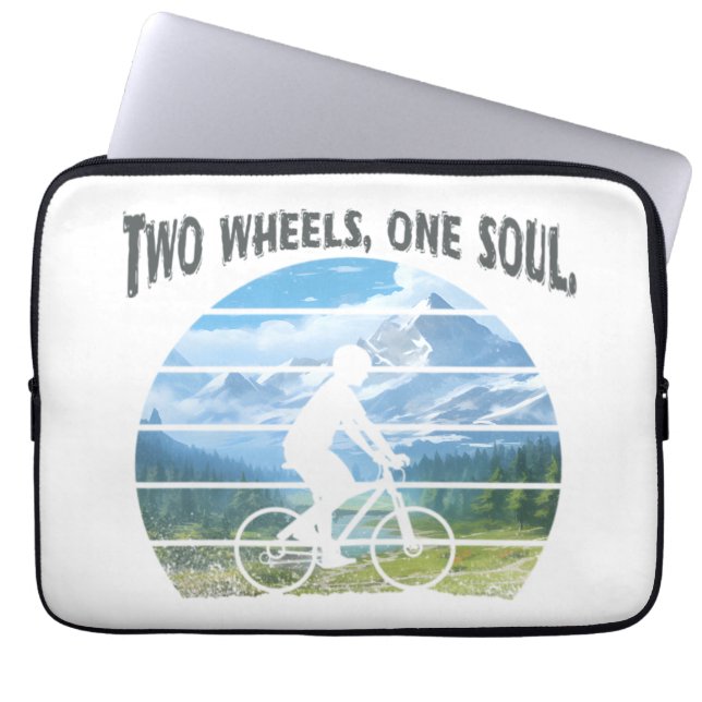 Zwei Räder, ein Soul. Radsport Laptopschutzhülle (Vorderseite)