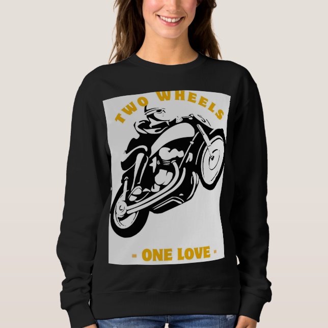 Zwei Räder Eine Liebe Moto Grafik Sweatshirt (Vorderseite)