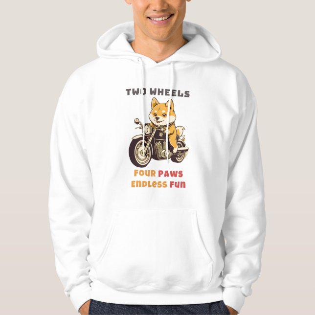 Zwei Räder vier Paws Endloser Spaß im Freien Hoodie (Vorderseite)