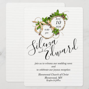 Zwei Ränge als eine flache Hochzeitseinladung Einladung