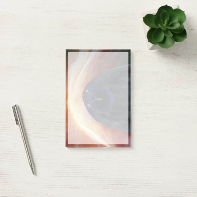 Zwei Raumschiffe der Voyager entdecken den turbule Post-it Klebezettel (Büro)