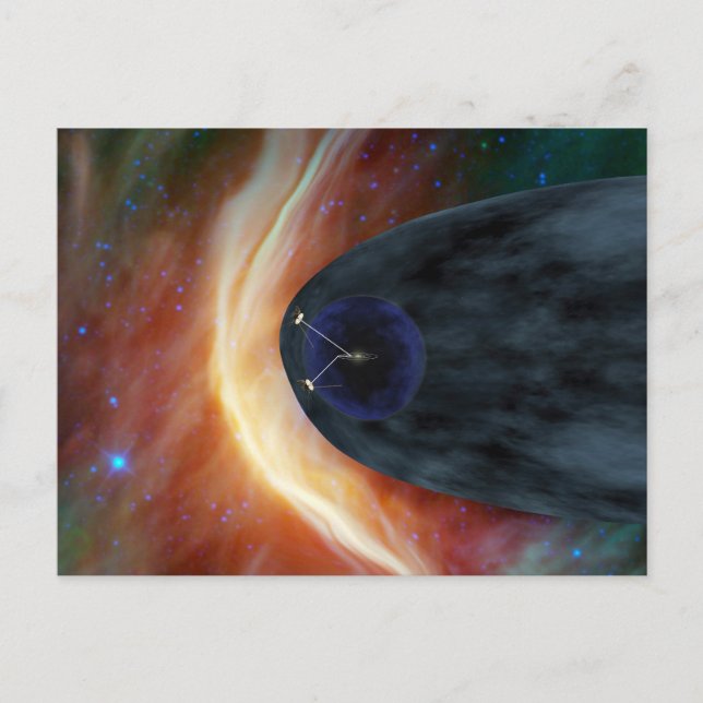 Zwei Raumschiffe der Voyager entdecken den turbule Postkarte (Vorderseite)