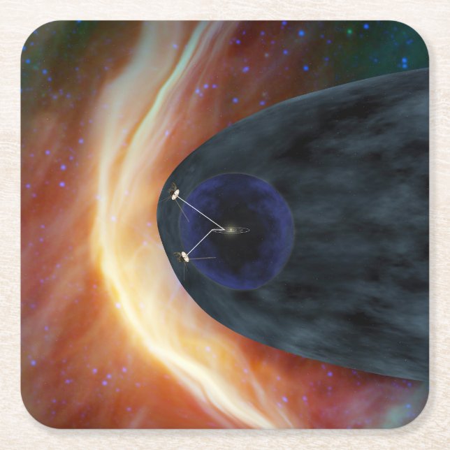 Zwei Raumschiffe der Voyager entdecken den turbule Rechteckiger Pappuntersetzer (Vorderseite)