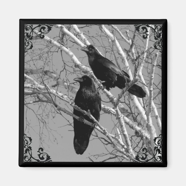 Zwei Ravens Gothic-Magnete Magnet (Vorne)