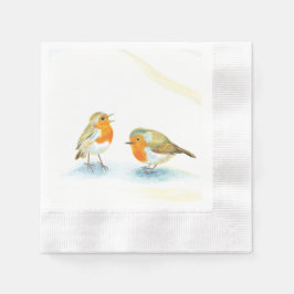 Zwei Red Robins Serviette