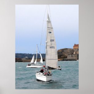Zwei Rennyachten Poster