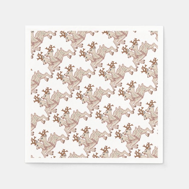 Zwei Rentiere Serviette (Vorderseite)