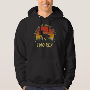 Zwei Rex 2. Geburtstag Rex 2020 Second Dinosaurier Hoodie