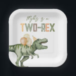 Zwei-Rex-Party-Paper-Teller Pappteller<br><div class="desc">Dinosaur Party Teller Bereit,  von Ihnen personalisiert zu werden!</div>