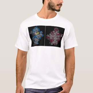 zwei ribosomale Untereinheiten mit trna und T-Shirt