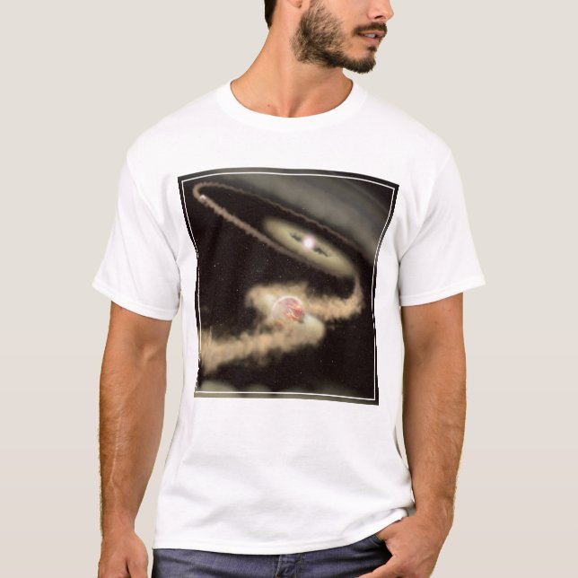Zwei riesige Gasexoplanen, die einen jungen Star u T-Shirt (Vorderseite)