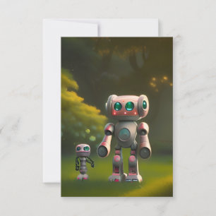 Zwei Roboterfreunde Dankeskarte