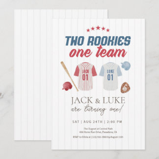 Zwei Rookies ein Team Baseball Twin Brother Einladung