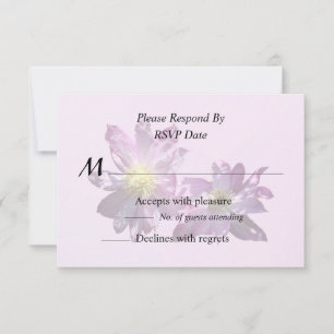 Zwei rosa Clematis RSVP Karte