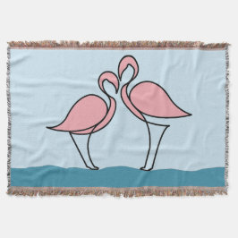 Zwei rosa Flamingos auf dem Wasser Decke