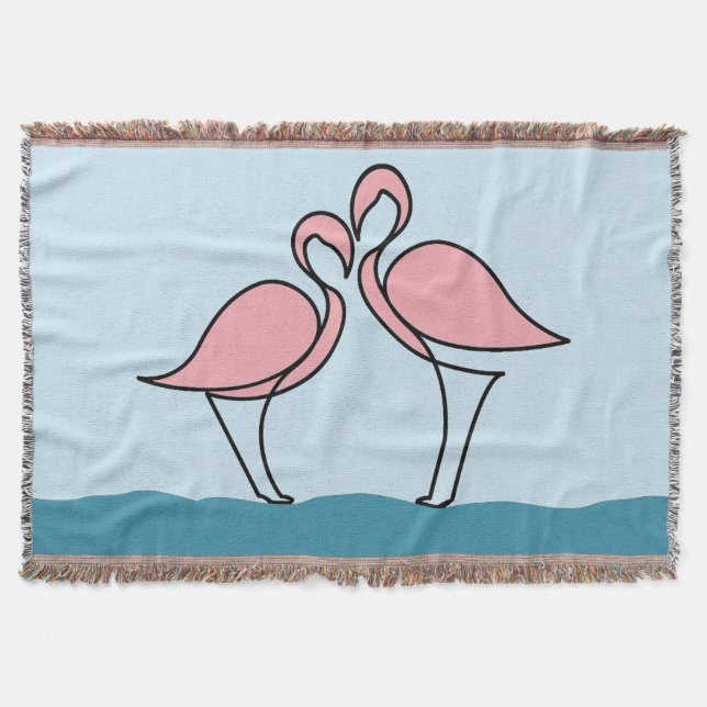 Zwei rosa Flamingos auf dem Wasser Decke (Vorderseite)