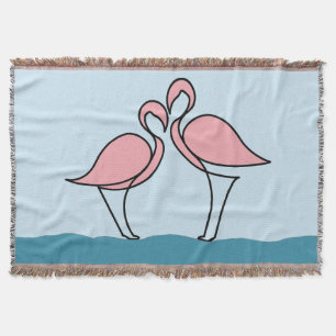 Zwei rosa Flamingos im Wasser Decke