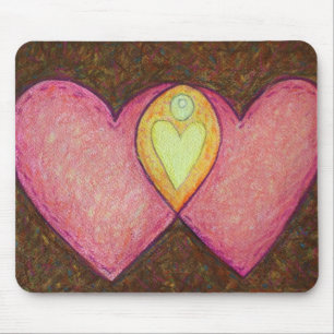 Zwei rosa Herzen Mousepad