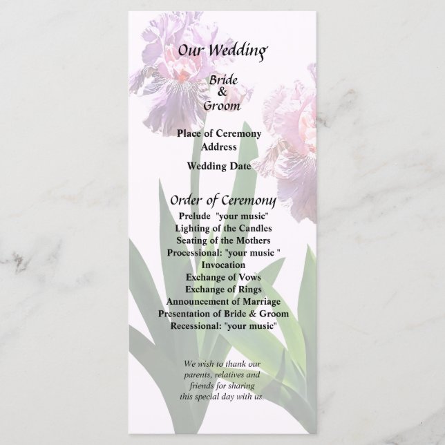 Zwei rosa Ire Programm (Vorderseite)