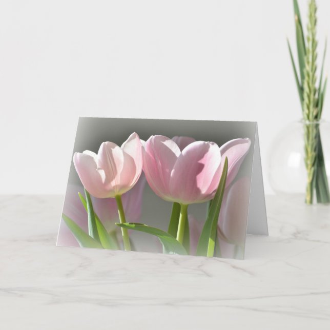 Zwei rosa Tulips Karte (Vorderseite)
