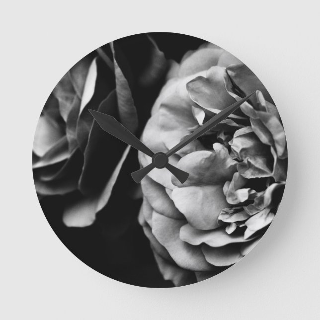 zwei Rose Runde Wanduhr (Vorderseite)
