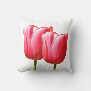 Zwei Rosen-Tulpe-Stämme Kissen