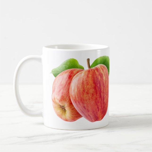 Zwei rote Äpfel Kaffeetasse (Links)