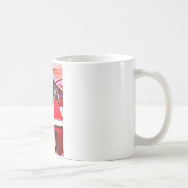 Zwei rote Chevy Impalas mit Lichtern Kaffeetasse (Rechts)