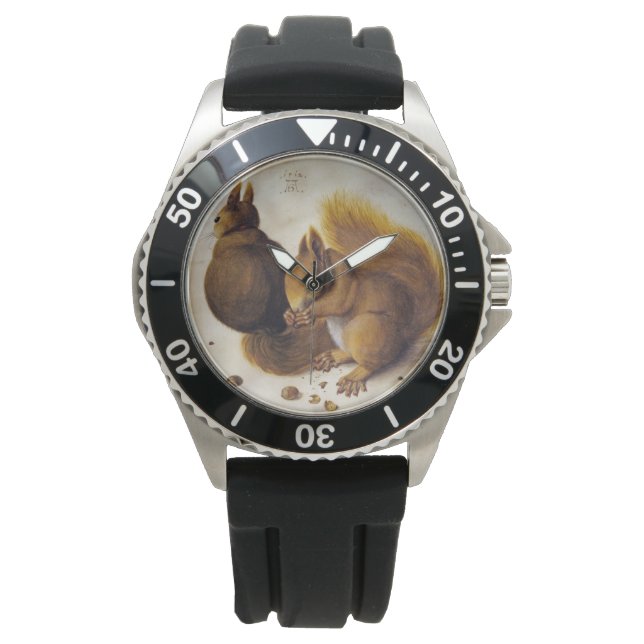Zwei Rote Eichhörnchen (von Albrecht Dürer) Armbanduhr (Vorderseite)