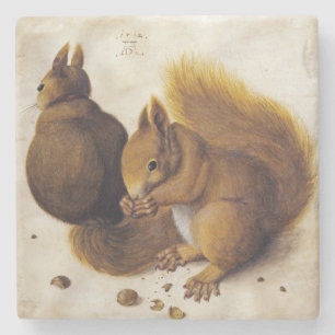 Zwei Rote Eichhörnchen (von Albrecht Dürer) Steinuntersetzer