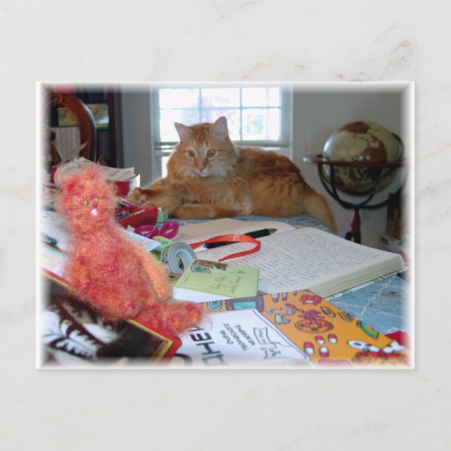 Zwei rote Katzen Postkarte (Vorderseite)