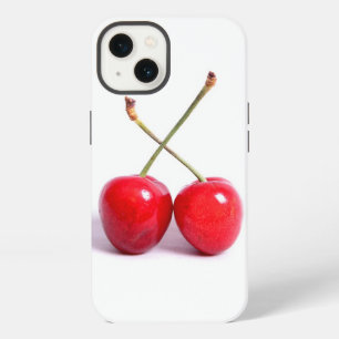 Zwei rote Kirschen auf Weiß iPhone Hülle
