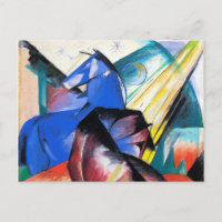 Zwei rote und blaue Pferde von Franz Marc