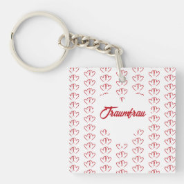 Zwei rote verbundene Herzen -  Schlüsselanhänger