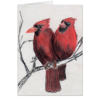 Zwei rote Vogel-Karte