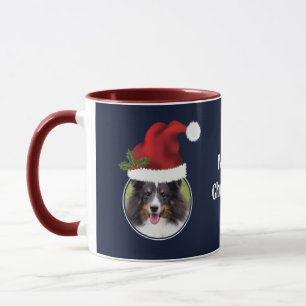 Zwei rote Weihnachtsmann-Hüte benutzerdefinierte F Tasse