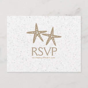 Zwei RSVP-Karten für Starfish Beach Einladungspostkarte