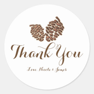 Zwei rustikale Pine Cones Country Wedwards Runder Aufkleber