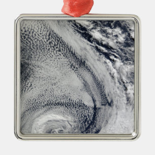 Zwei S-förmige polare Hurrikane Silbernes Ornament