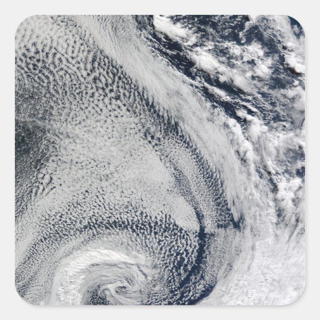 Zwei S-förmige PolarHurrikane Quadratischer Aufkleber (Vorderseite)