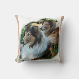 Zwei Sable Rough Collieses Kunstgeschenke Kissen