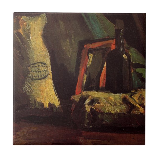 Zwei Säcke und eine Flasche von Vincent van Gogh Fliese (Vorderseite)