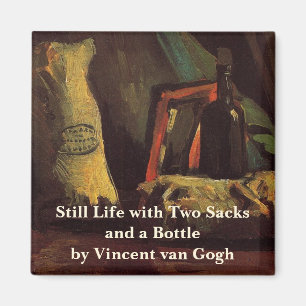 Zwei Säcke und eine Flasche von Vincent van Gogh Magnet
