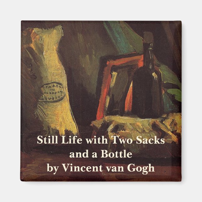 Zwei Säcke und eine Flasche von Vincent van Gogh Magnet (Vorne)