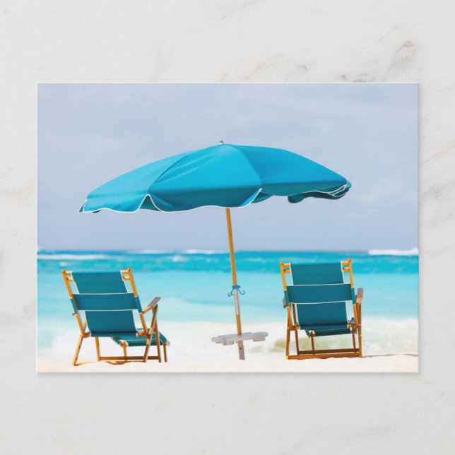 Zwei Salons am Strand Postkarte (Vorderseite)
