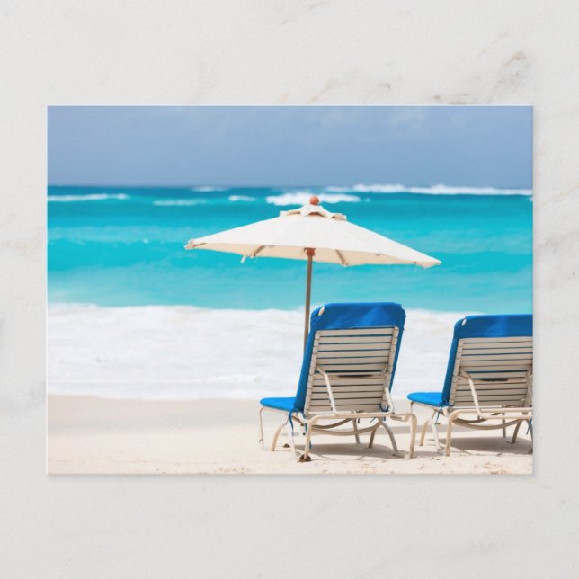 Zwei Salons am Strand Postkarte (Vorderseite)