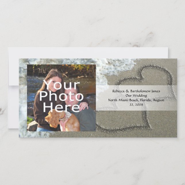 Zwei Sandhörer am Strand, romantischer Ozean Ankündigung (Vorderseite)