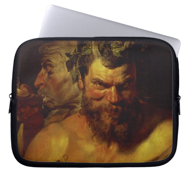Zwei Satyrs (Öl auf Platte) Laptopschutzhülle (Vorderseite)